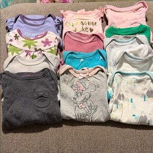 Assorted Baby 0-3 Month Onesies- Set of 13